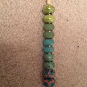 10 stringing beads, approx 1/2” in diameter-bl/gem